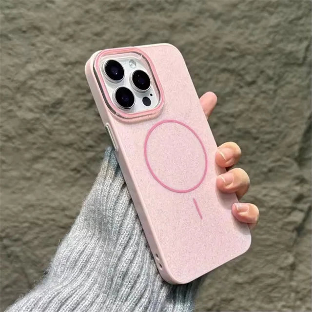 【Magsafe対応】キラキラ ラメ入り グリッター 光沢 シンプル 高級感 スリム 耐衝撃 スマホケース カバー｜iPhone対応 #250409