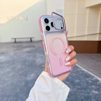 マグネット内蔵 グラデーションクリアiPhoneケース（全4色）トレンド・華やか #261175
