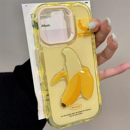 【フルーツシリーズ】バナナ＆スイカ ポップデザイン スマホケース｜iPhone対応 #251003