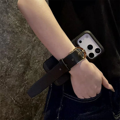 【レザーシリーズ】ベルトデザイン 高級感 レザー調 スマホケース｜iPhone対応 #251124