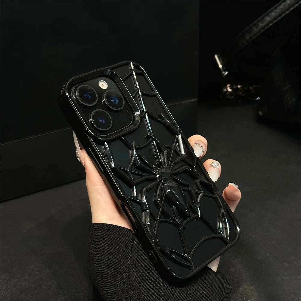 蜘蛛 スパイダーデザイン 立体フレーム iPhoneケース｜クモモチーフ デザインケース #240117