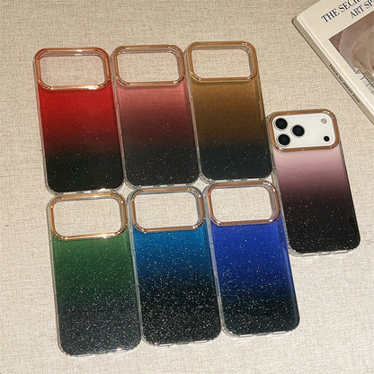 【グラデーションシリーズ】ラメ入りクリアフレーム スマホケース｜iPhone対応 #251127
