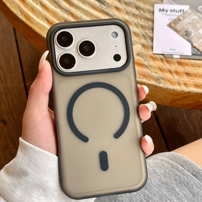 Magnet内蔵 マットカラー 半透明 iPhoneケース｜耐衝撃 #240421