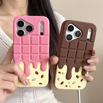 立体クリームチョコレート風 iPhone ケース 3D スイーツ リングスタンド #261128