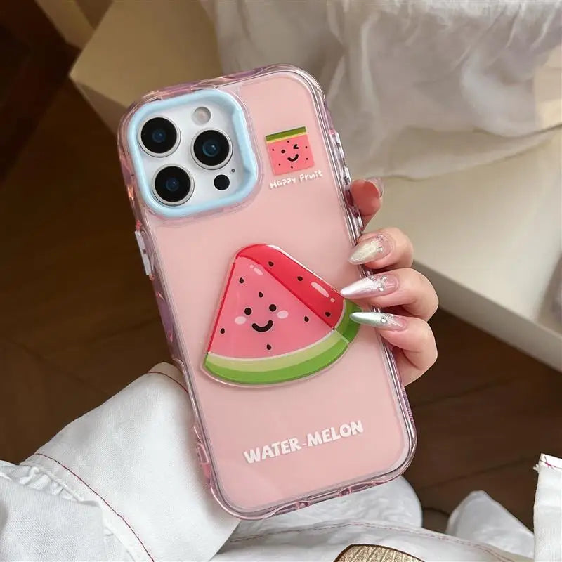 【フルーツシリーズ】スイカ マンゴスチン アップル カラフルクリア スマホケース｜iPhone対応 #251017