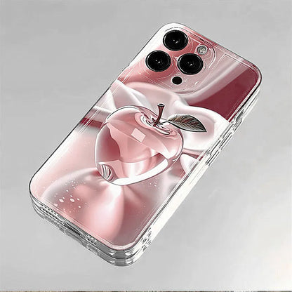 【フルーツシリーズ】チェリー＆アップル ホログラム スマホケース｜iPhone対応 #250910