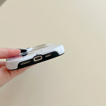 【モノトーンシリーズ】個性派アートライン モダンモノクロデザイン スマホケース｜iPhone対応 #251018