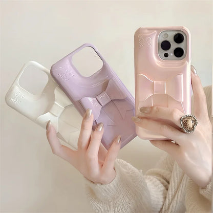 【艶めく光沢×立体リボン】大人ガーリーな3Dデザインケース｜iPhone対応 #250508