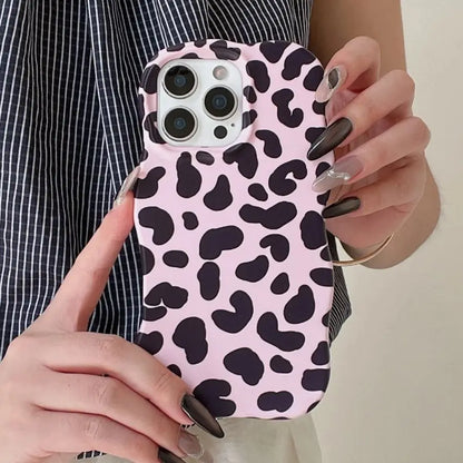 【ウェーブフレーム】ヒョウ柄 レオパード カラフル スマホケース｜iPhone対応 #251019