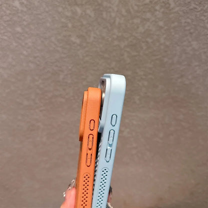 【Magnet内蔵】シリコンラバー エアドット 立体グリップ 耐衝撃 スマホケース｜iPhone対応 #250419