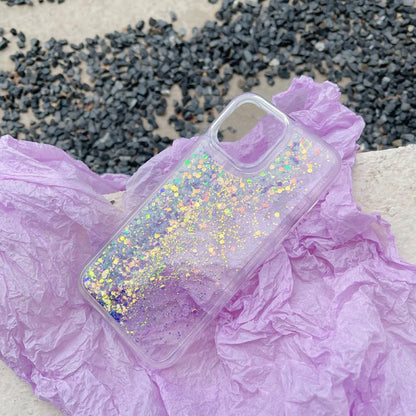 流れるグリッター ネオンラメ クリア iPhoneケース｜キラキラ・透明デザイン #230905