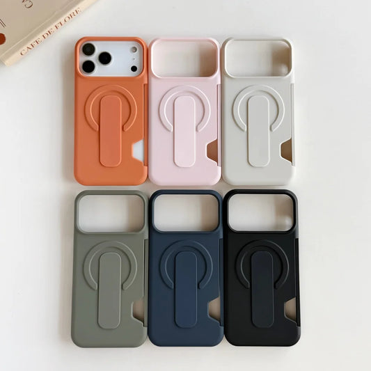 【Magnet内蔵】スライド式 シリコンベルト付き シンプルマット iPhoneケース #260128