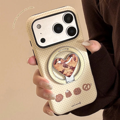 【ハートスタンド】アフタヌーン クッキー スイーツモチーフ × ハートスタンド スマホケース｜iPhone対応 #241225