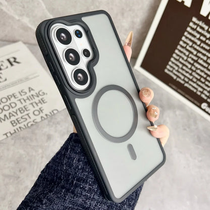 【Galaxy対応】スモーククリア ビビッドフレーム マグネット内蔵ケース 全6色 韓国風・ポップ・スタイリッシュ #261106