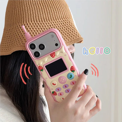ガラケー風デザイン iPhoneケース 全2色 ユニーク・レトロ・ポップ #261156