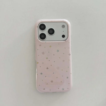 ぷっくり立体くも グリップ付き カラフルスター 星柄 iPhoneケース｜フェアリー #261018