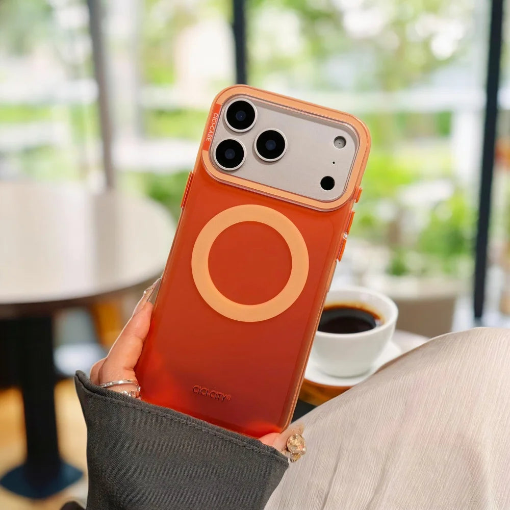 【グロウリングクリア】ネオンライト×グラデーション スマホケース｜iPhone対応 💫✨ #250223