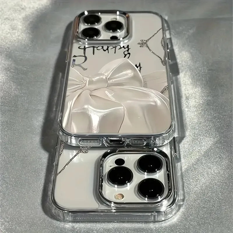サテンリボンデザイン ミラー iPhoneケース #260309