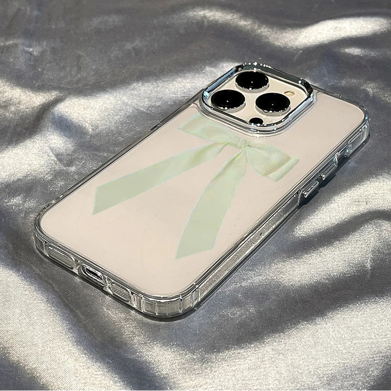 サテンリボンデザイン ミラー iPhoneケース #260309