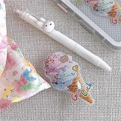 アイスクリーム 透明感クリア スタンドグリップ付き iPhoneケース｜ガーリー・デコ風 #260023