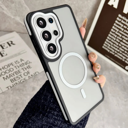 【Galaxy対応】スモーククリア ビビッドフレーム マグネット内蔵ケース 全6色 韓国風・ポップ・スタイリッシュ #261106