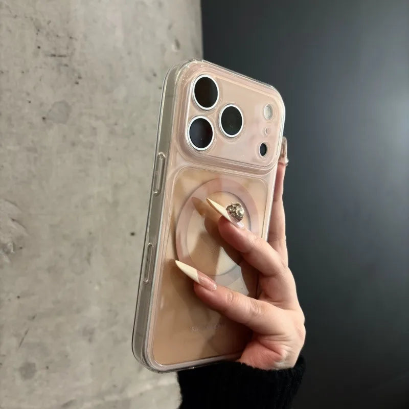 ツートン カラークリア Magnet内蔵 iPhoneケース｜淡色ニュアンス・透明感 #261258
