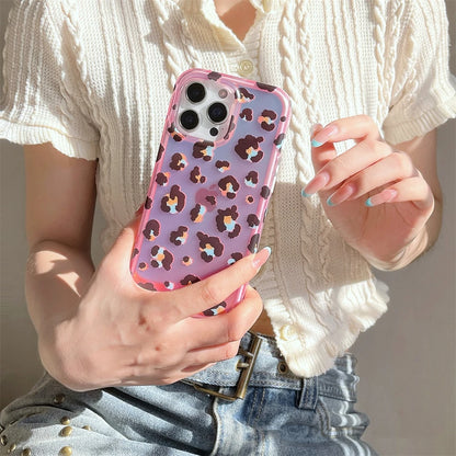 レオパードグラデーション iPhoneケース｜ヒョウ柄 オーロラカラー・トレンドデザイン #240317