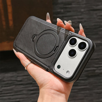 レザー調 リングフリップ iPhoneケース｜折りたたみ 手帳型 #240311