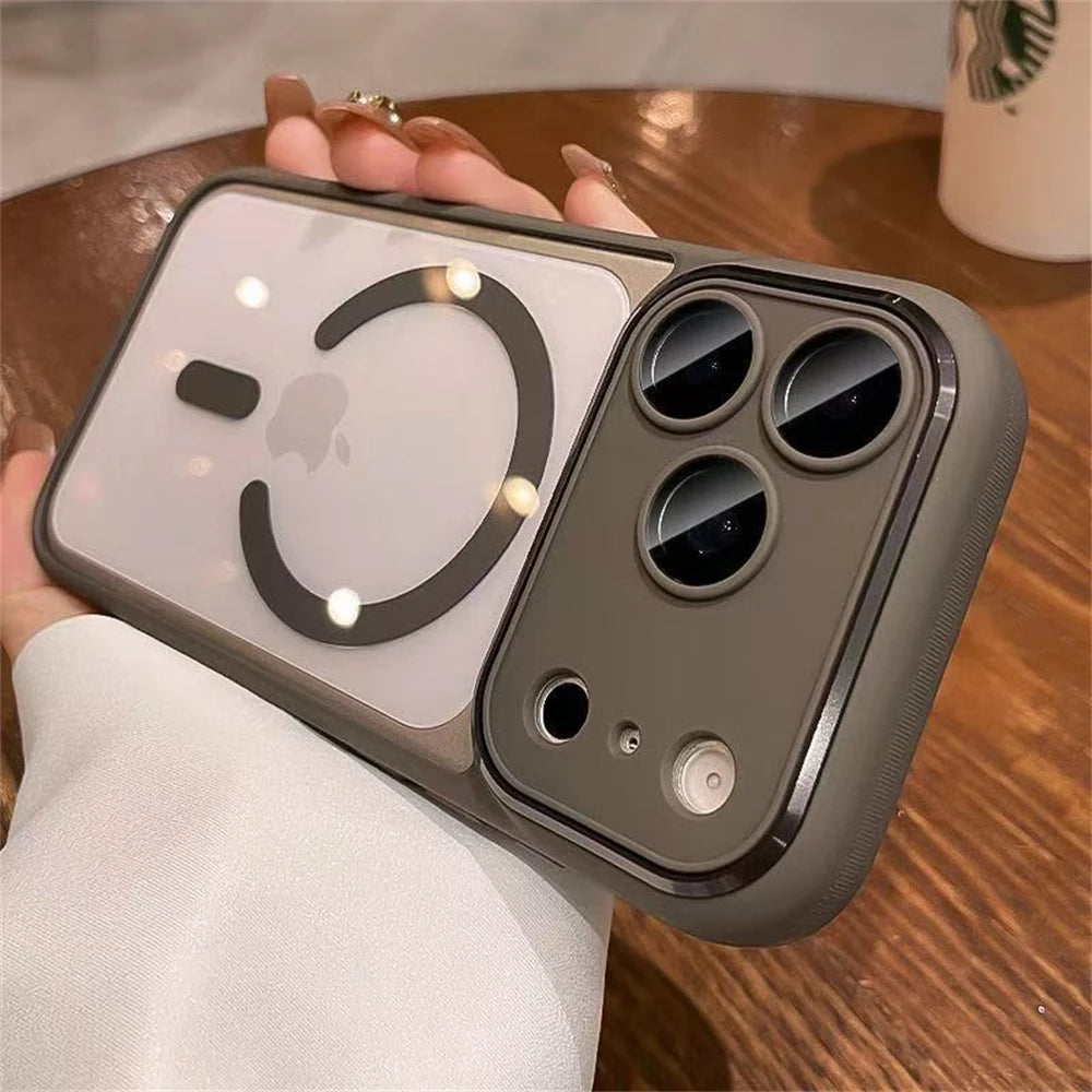 Magnet内蔵 クリア×ニュアンスカラー バンパー iPhoneケース｜シンプル・上品デザイン #231124