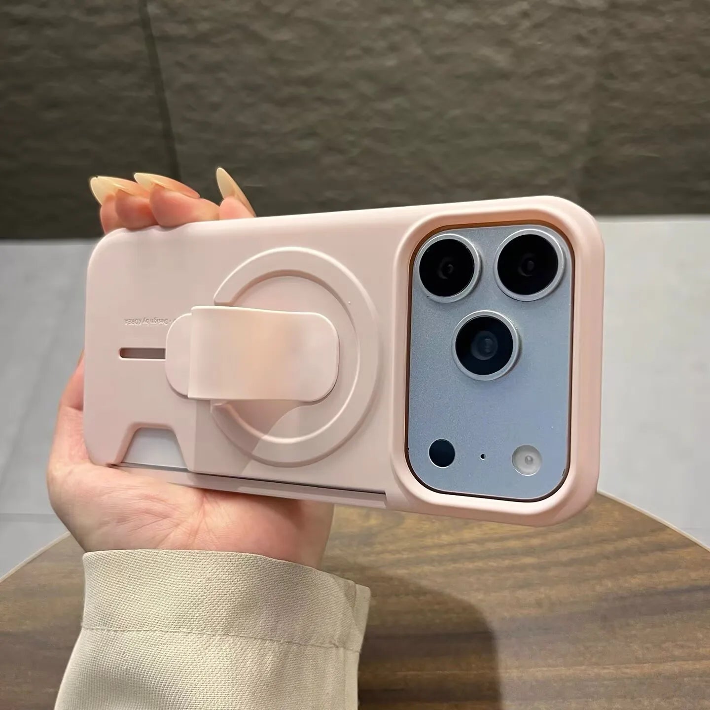 【Magnet内蔵】スライド式 シリコンベルト付き シンプルマット iPhoneケース #260128