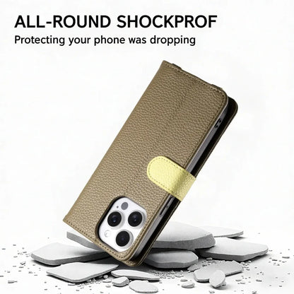 【ブックスタイル】レザー調 財布一体型 手帳型 iPhoneケース｜ファスナー収納・ミラー付き #240201