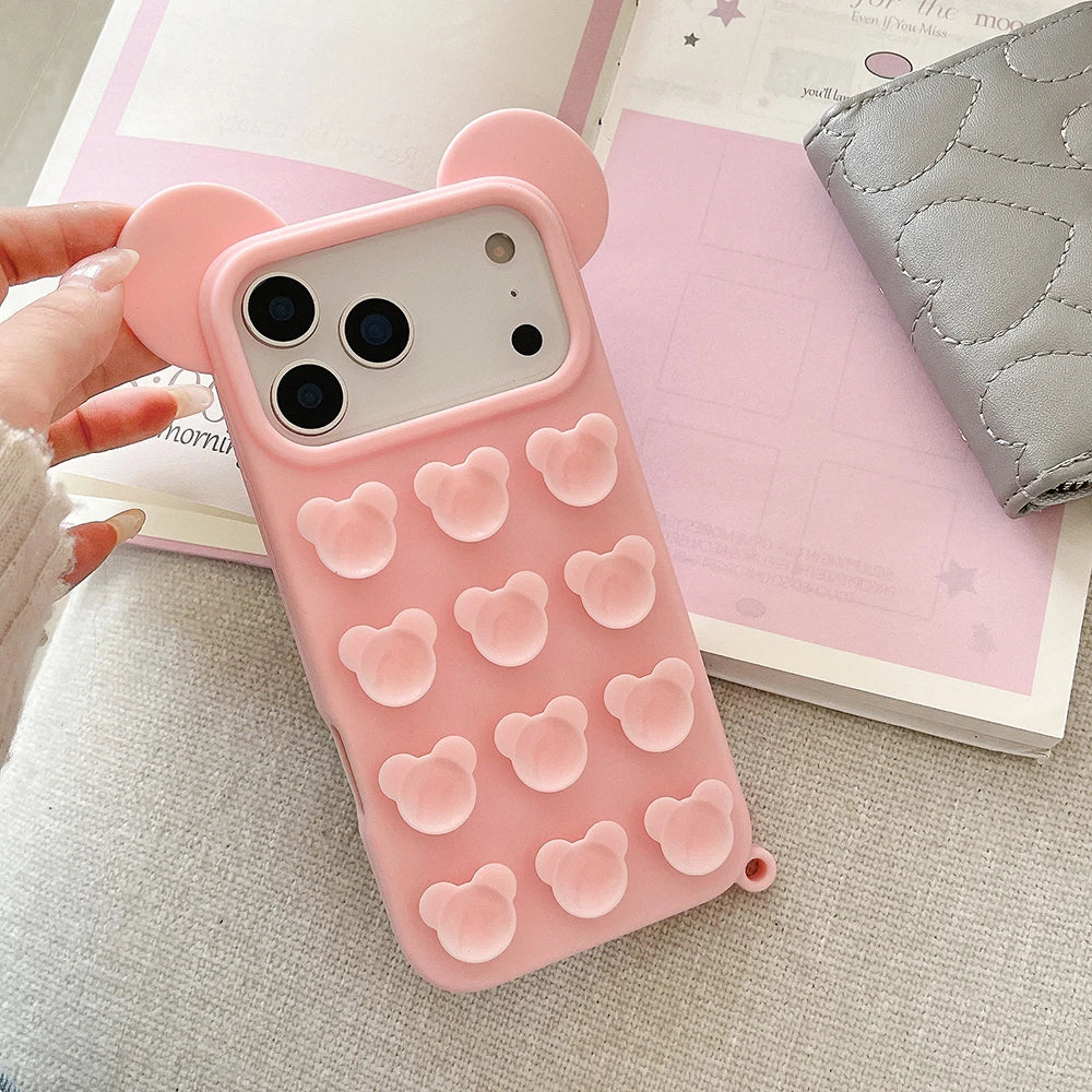 【ベアポップ】くまみみ × ポップバブル スマホケース｜iPhone対応 #240811