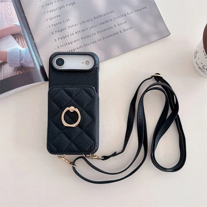【キルティングシリーズ】カード収納付き ショルダー付き キルティング調 スマホケース｜iPhone対応 #251117