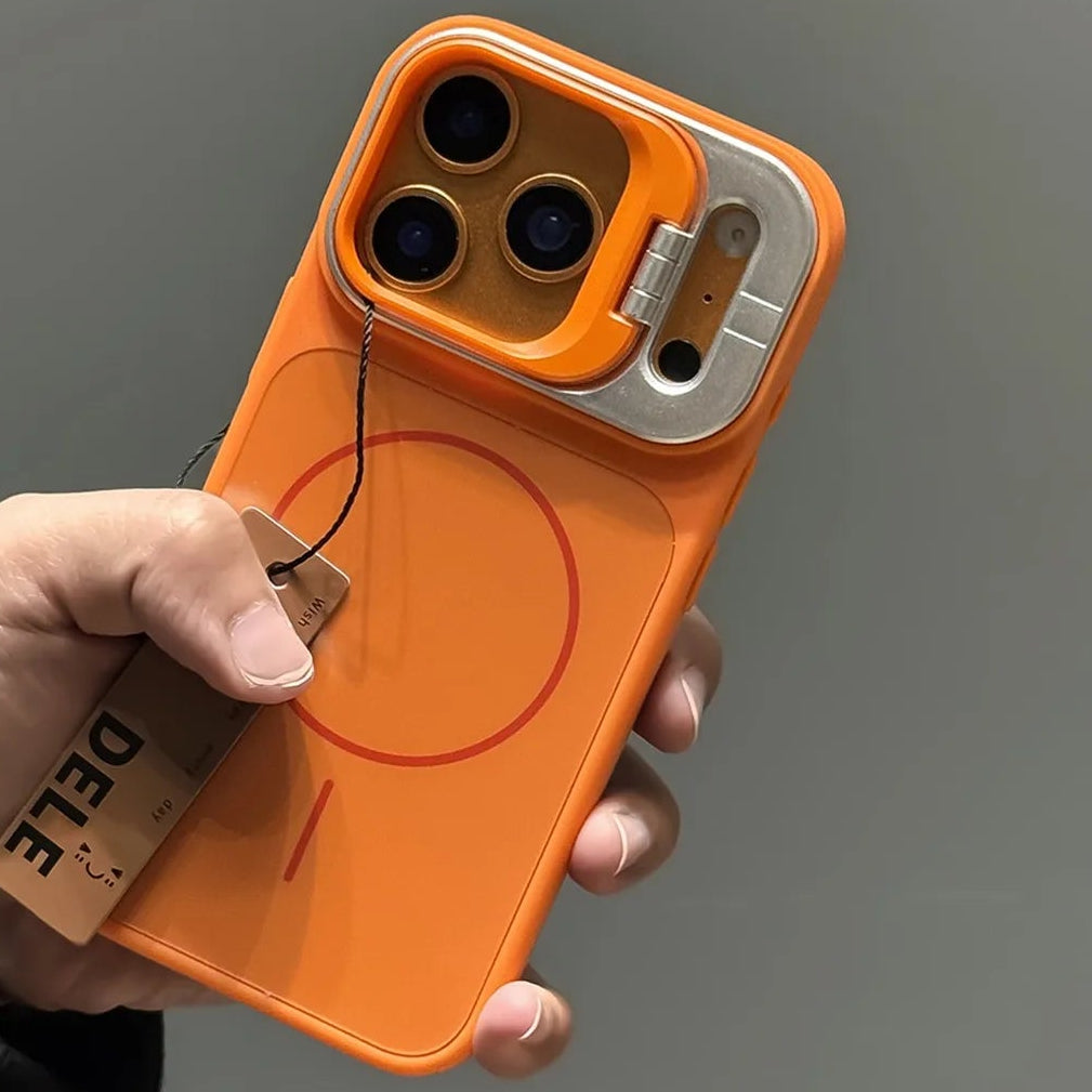 開閉レンズスタンド Magnet内蔵 iPhoneケース｜カメラ保護・シンプル マットデザイン #230718