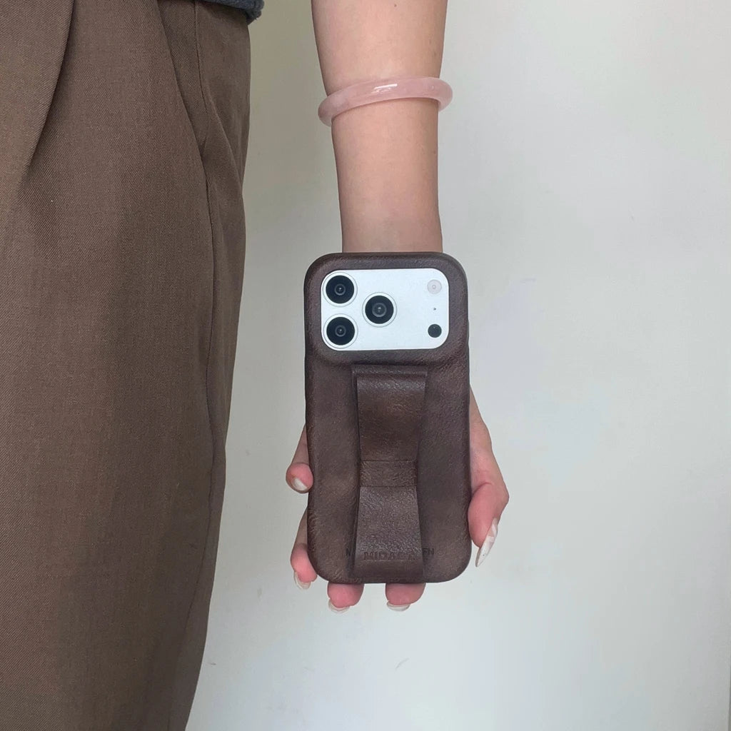 【ヴィンテージクラシカルリボン】レザーリボン×クラシックカラー スマホケース｜iPhone対応 #241222