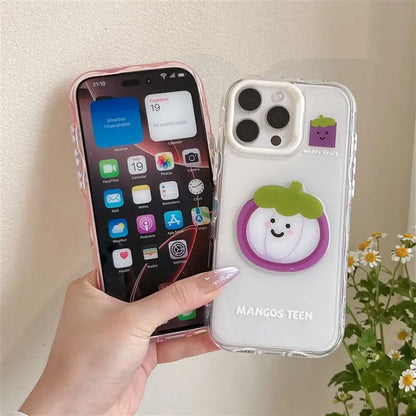 【フルーツシリーズ】スイカ マンゴスチン アップル カラフルクリア スマホケース｜iPhone対応 #251017