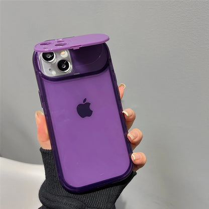 【クリアカラフルシリーズ】半透明シリコン レンズカバー付き ポップカラー スマホケース｜iPhone対応 #251020