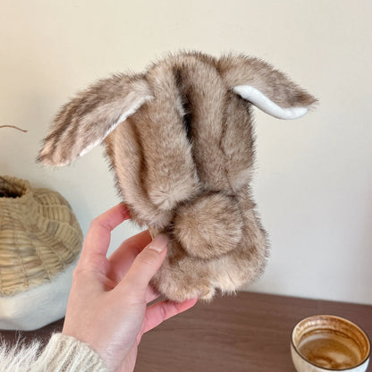 ふわふわラビット ファー iPhoneケース｜立体耳デザイン・もこもこフード #240420