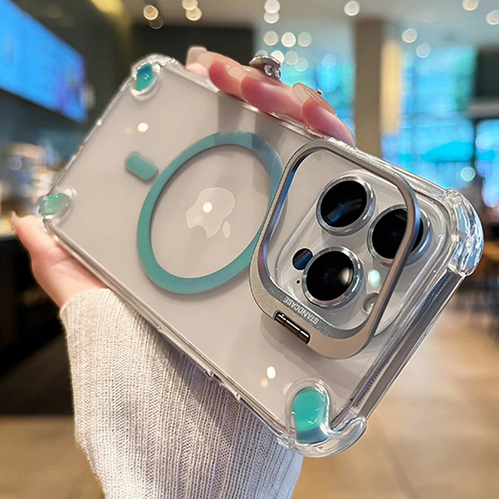 【Magnet内蔵】クリアフレーム リングスタンド デザイン ケース｜iPhone対応 #260124