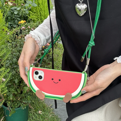 【ゆるかわスイカちゃん】3D立体 ショルダーケース｜iPhone対応 #250718