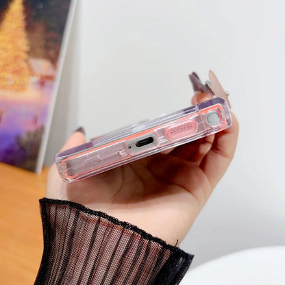 【Galaxy対応】マグネット内蔵クリアケース パステルカラー・大人かわいい・シンプル スマホケース #261092