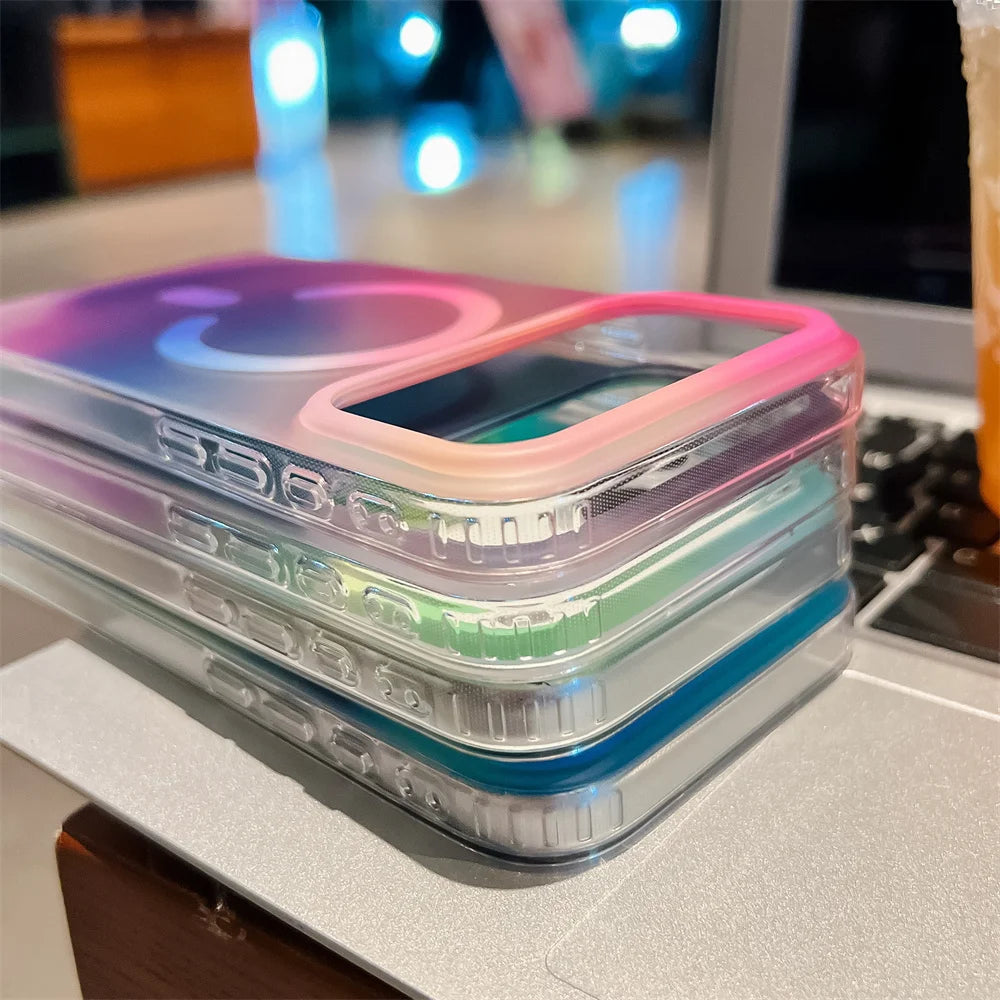 マルチカラー グラデーション Magnet対応 クリア iPhoneケース #240114
