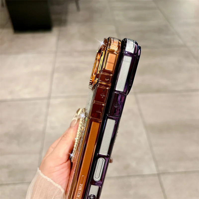 【グリッターハートミラー】ラメグラデ×ハートミラー スマホケース｜iPhone対応 #250124