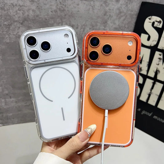 Magnet内蔵 クリア iPhoneケース｜カラーフレームデザイン #240330