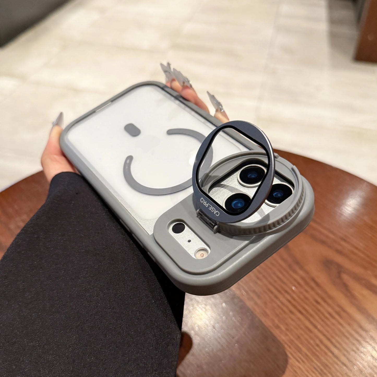 【Magnet対応】スケルトンガード 耐衝撃クリア × ストラップ スマホケース｜iPhone対応 #240824