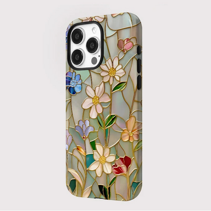 【ステンドブロッサム】ステンドグラス風 × フローラルアート スマホケース｜iPhone対応 #250701