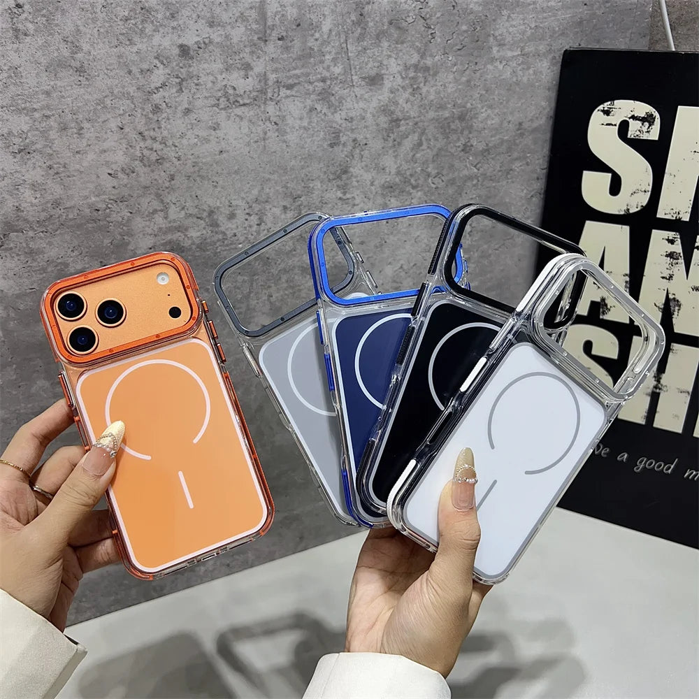 Magnet内蔵 クリア iPhoneケース｜カラーフレームデザイン #240330