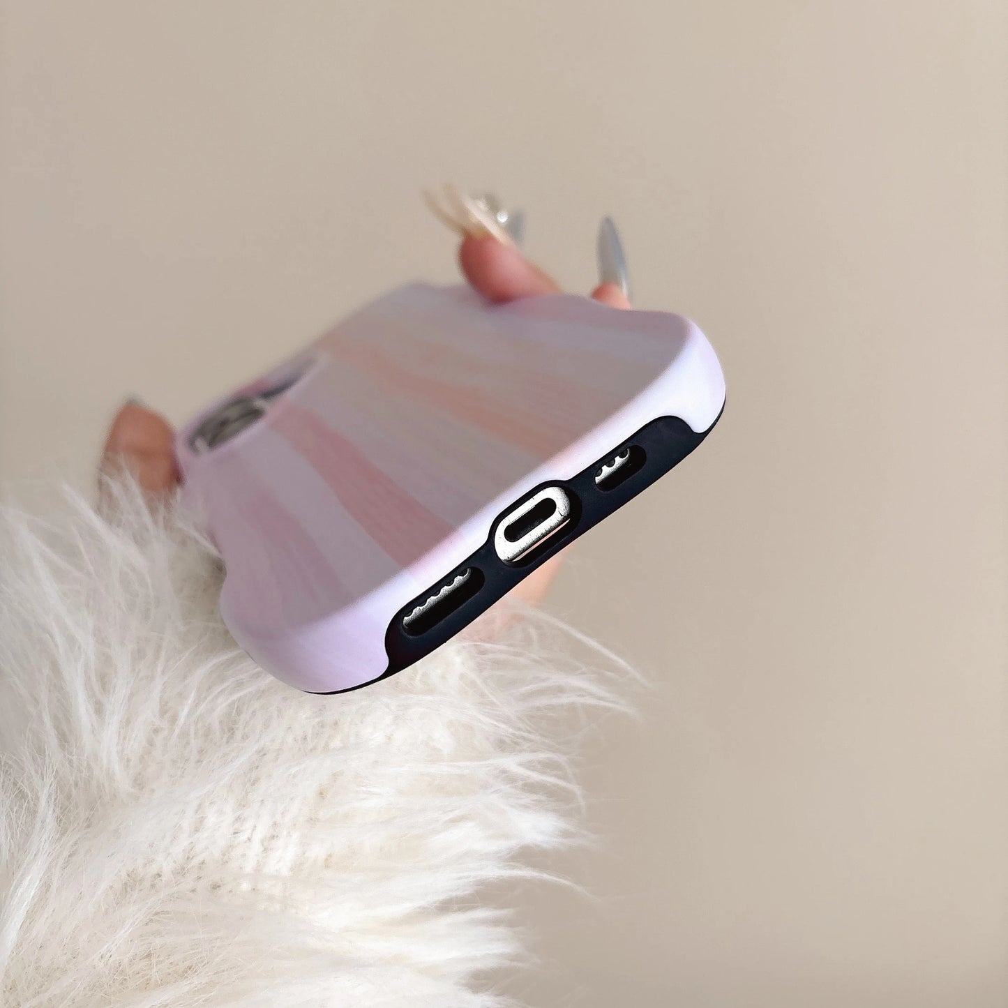 ふんわり滲みカラー グラデーションストライプ ウェーブケース｜iPhone対応 #260319