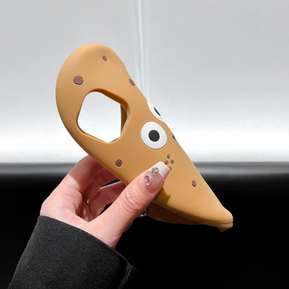 【3Dデザイン】ポテトキャラクター iPhoneケース かわいい 韓国風 ポテト型 ストラップ付き シリコン耐衝撃 ソフトケース｜iPhone対応 #251231