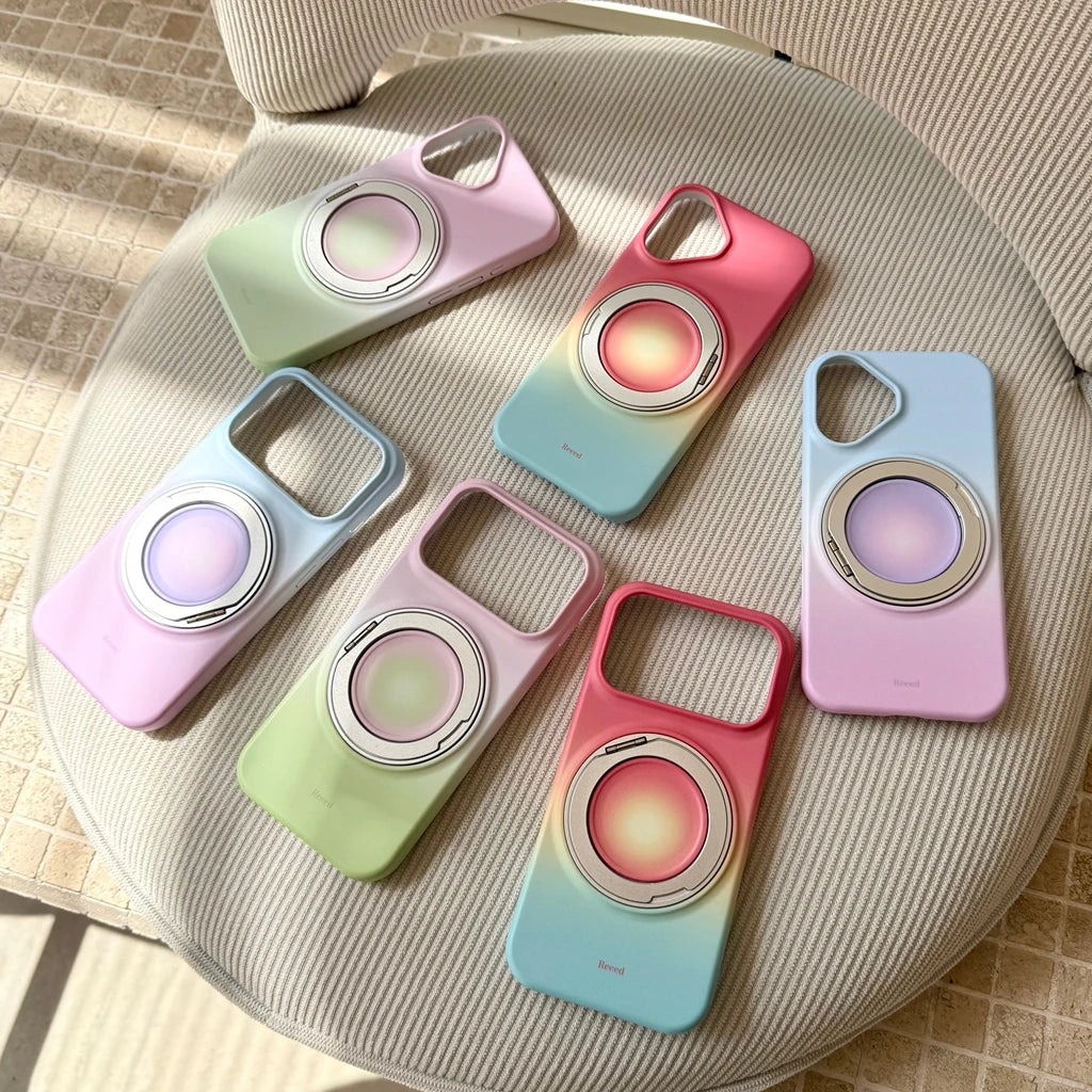 淡色グラデーション リング付き iPhoneケース｜大人かわいい・シンプル #2601001